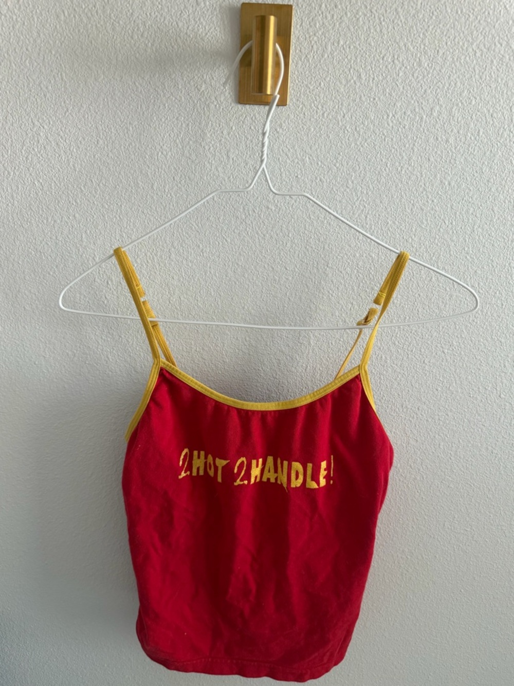 Vintage Red Tank with Yellow Trim